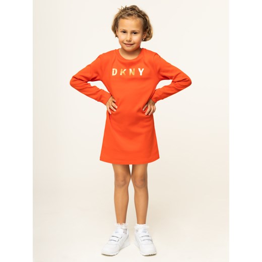 Sukienka dziewczęca DKNY pomarańczowy 
