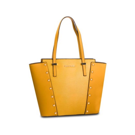 Żółta shopper bag Jenny Fairy matowa elegancka duża na ramię bez dodatków 