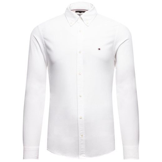 Koszula męska Tommy Hilfiger z długimi rękawami biała elegancka bez wzorów 