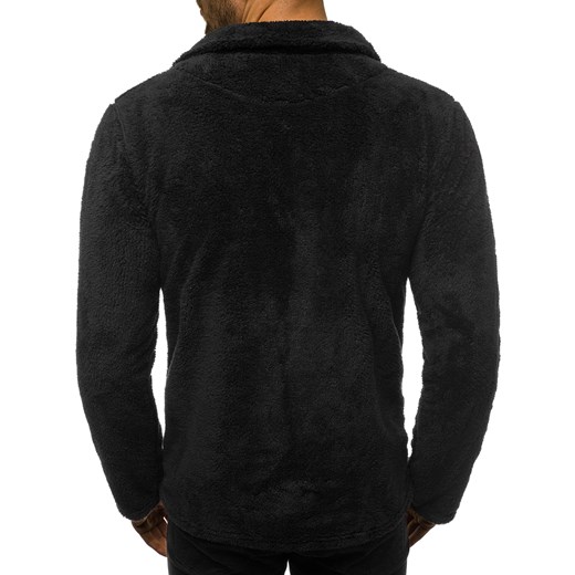Bluza męska czarna Ozonee w stylu młodzieżowym bez wzorów jesienna 
