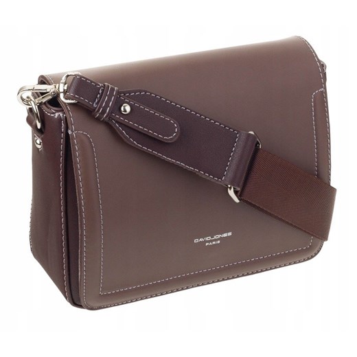 TOREBKA DAVID JONES LISTONOSZKA SKÓRA EKO DARK BROWN  David Jones  torebki-skorzane.pl