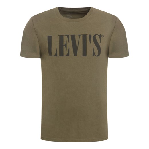 T-shirt męski Levi's zielony z krótkim rękawem na wiosnę 
