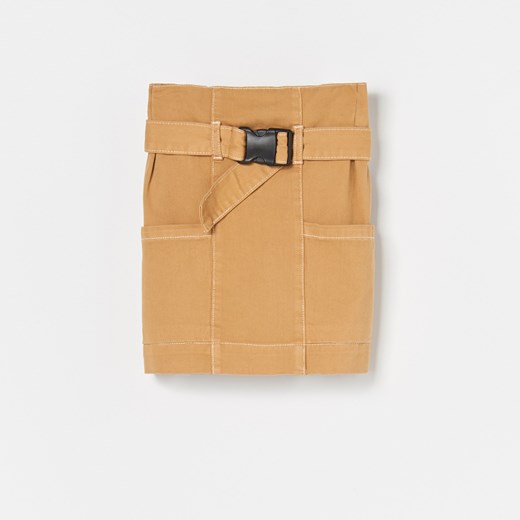 Reserved - Jeansowa spódnica z paskiem z klamrą - Brązowy  Reserved 158 