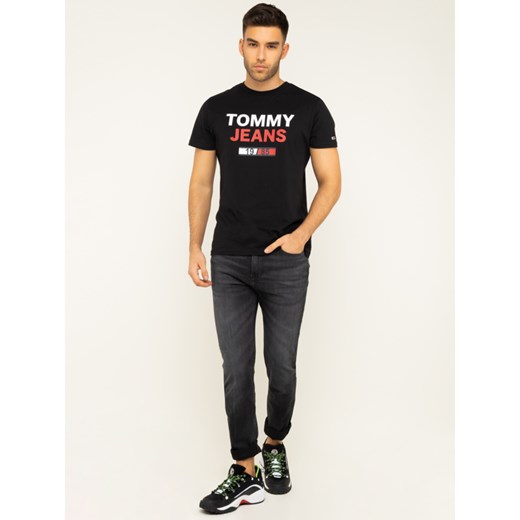 Jeansy męskie czarne Tommy Jeans bez wzorów 