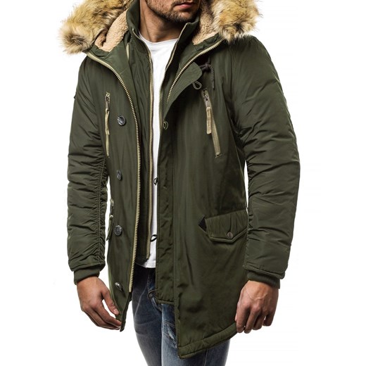 KURTKA MĘSKA KHAKI OZONEE JB/X1045K Ozonee XL wyprzedaż ozonee.pl