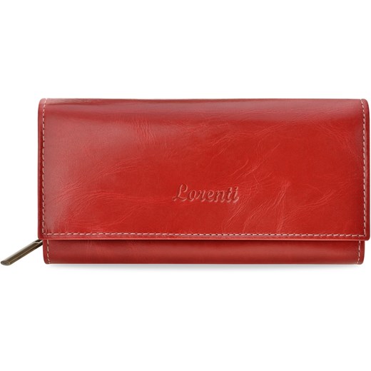 Duży bardzo pojemny portfel damski skóra naturalna lorenti - czerwony Lorenti   world-style.pl