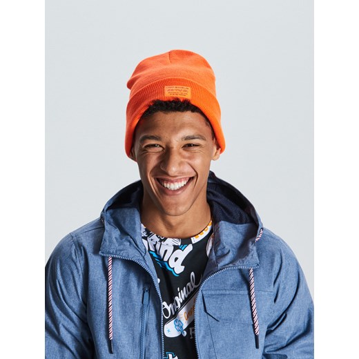 Pomarańczowy czapka zimowa męska Cropp 