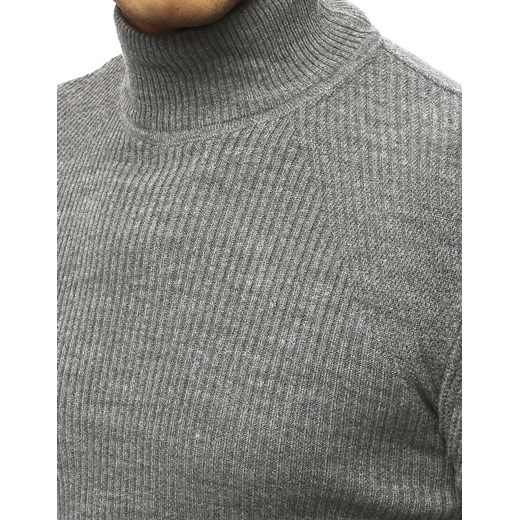 Sweter męski półgolf jasnoszary (wx1437) Dstreet  L promocyjna cena  