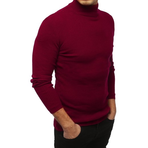 Sweter męski półgolf bordowy (wx1434)  Dstreet L okazja  