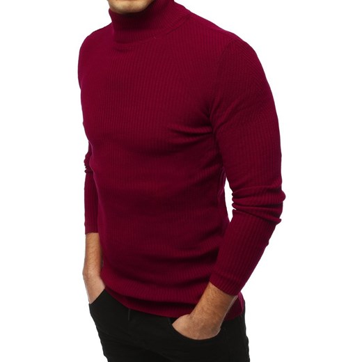Sweter męski półgolf bordowy (wx1434) Dstreet  XL okazja  