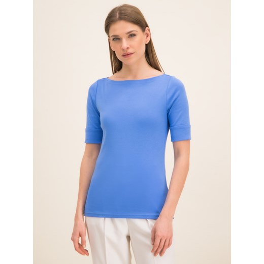 Bluzka damska niebieska Ralph Lauren bez wzorów casual na wiosnę 