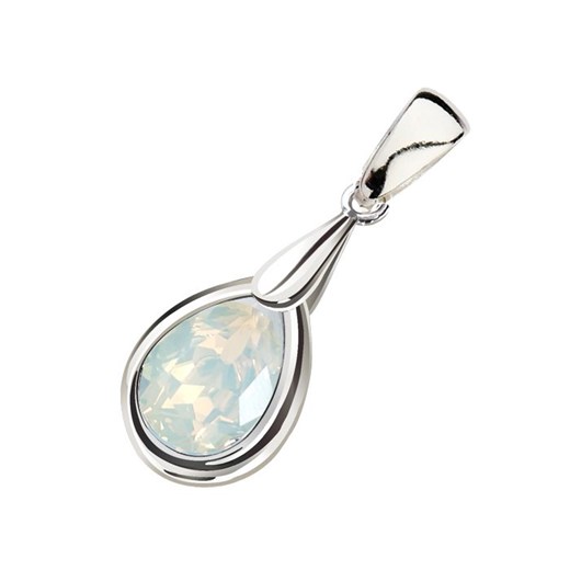 Srebrny wisiorek rodowany z kryształem Swarovski W 2095 : Kolor - White opal Polcarat Design   