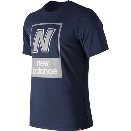 Koszulka sportowa niebieska New Balance bawełniana 
