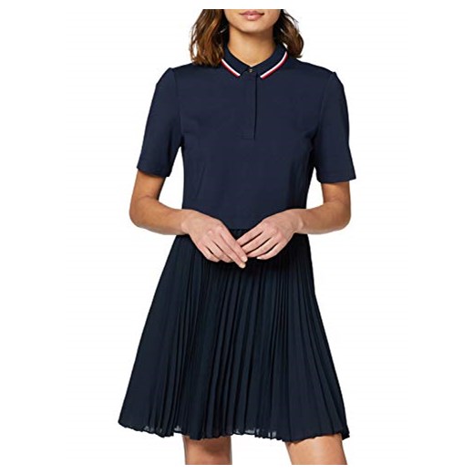 Tommy Hilfiger Damski sukienka biurowych Joan Dress SS -  plisy niebieski (Midnight)