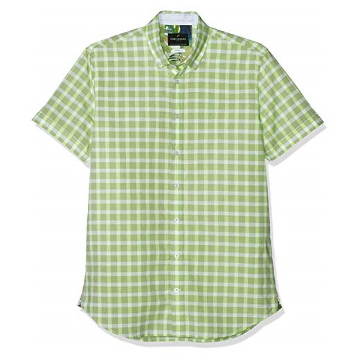 Koszula męska wielokolorowa z krótkimi rękawami z kołnierzykiem button down w kratkę casual 
