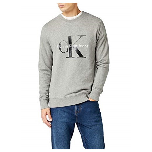 Bluza Calvin Klein Jeans CREW NECK HWK TRUE ICON dla mężczyzn, kolor: szary