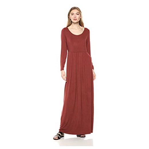 Daily Ritual damska sukienka dżersej z długim rękawem Empire-Waist Maxi Dress -  l