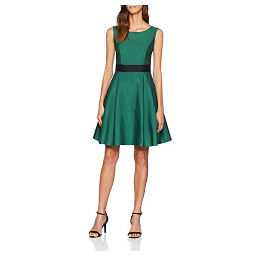 Sukienka zielona bez wzorów elegancka mini bez rękawów 