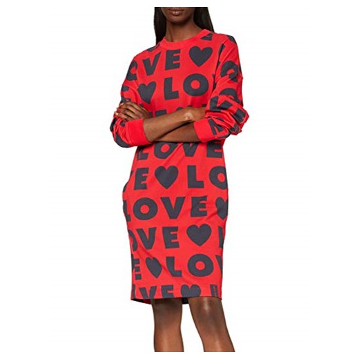 Love Moschino damska sukienka Long Sleeve_Allover Love & Hearts Print -