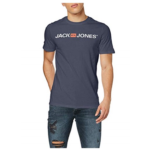 JACK & JONES męska koszulka z logo Jjecorp Tee Ss Crew Neck Noos -  krój dopasowany m