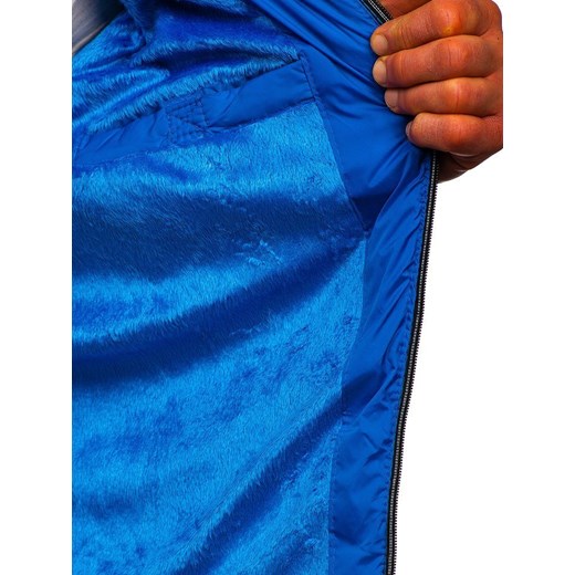Kurtka męska zimowa sportowa pikowana niebieska Denley 50A255 Denley  M promocyjna cena  