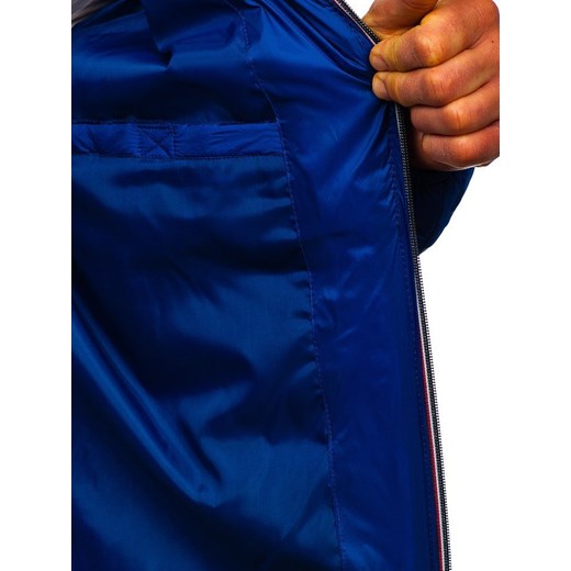 Kurtka męska zimowa sportowa pikowana niebieska Denley 50A215  Denley XL wyprzedaż  