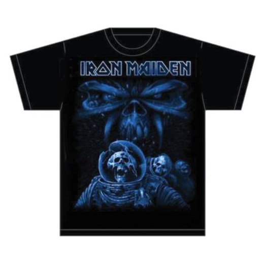 Iron Maiden dla mężczyzn, T-Shirt, Final Frontier Blue album Spaceman -  xl czarny – czarny
