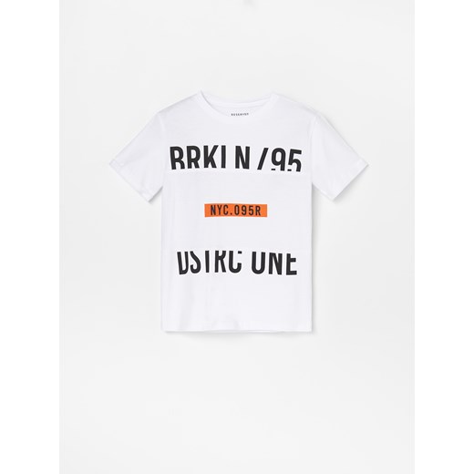 Reserved - T-shirt z napisami - Biały  Reserved 122 