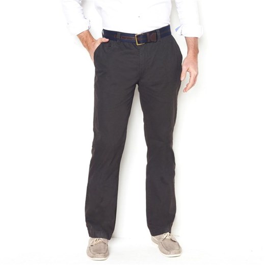 Spodnie typu chino bez zaszewek, dług. 34 la-redoute-pl szary bawełniane