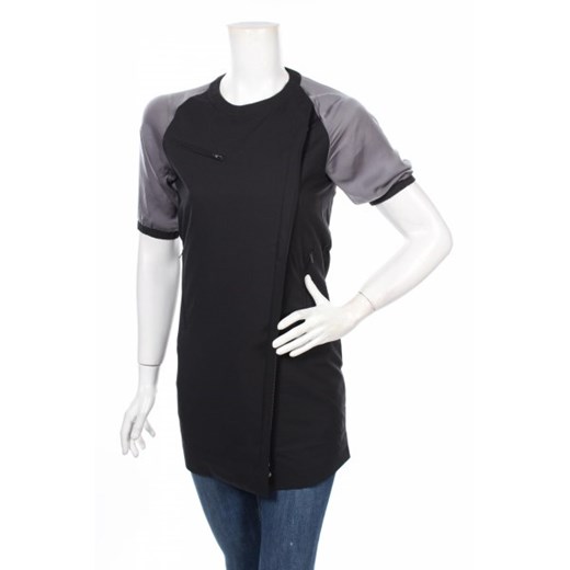 Adidas bluzka damska z okrągłym dekoltem gładka czarna z krótkim rękawem 