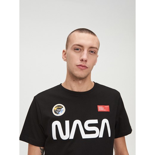 Cropp - Koszulka z napisem NASA - Czarny Cropp  L 