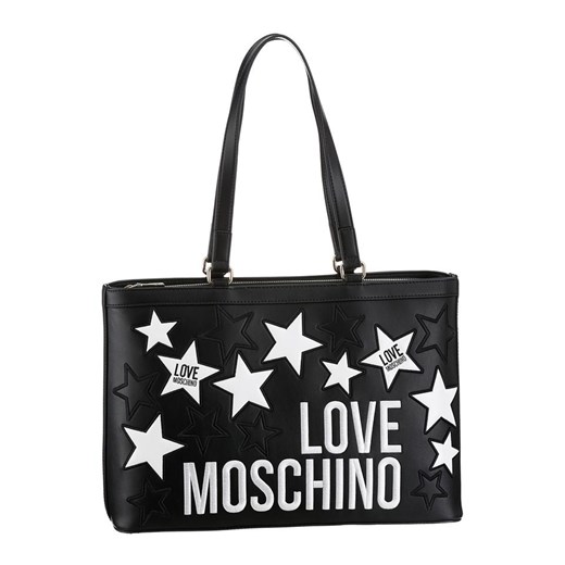 Shopper bag Love Moschino ze skóry na wakacje duża 