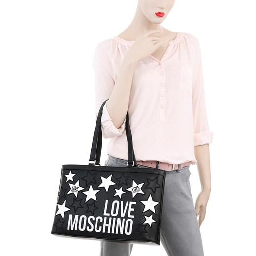 Shopper bag Love Moschino ze skóry duża 