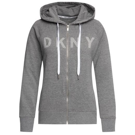 Bluza damska DKNY szara z napisami krótka 