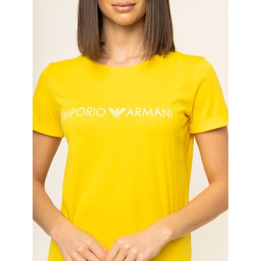 Sukienka Emporio Armani żółta z okrągłym dekoltem mini 