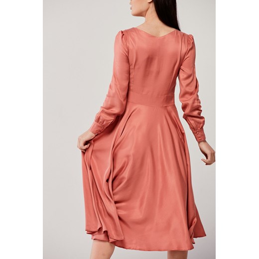 Sukienka Aura wiskoza z rayonem – pudroworóżowa 32 różowy  Marie Zélie 38 okazyjna cena  