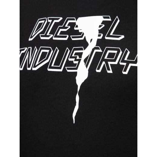 Czarny t-shirt męski Diesel z napisami z krótkim rękawem 