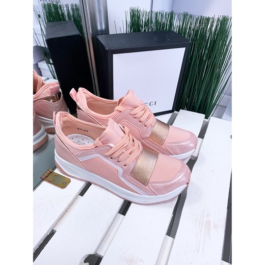 Buty sportowe damskie Magmac sneakersy różowe casual wiosenne bez wzorów sznurowane 