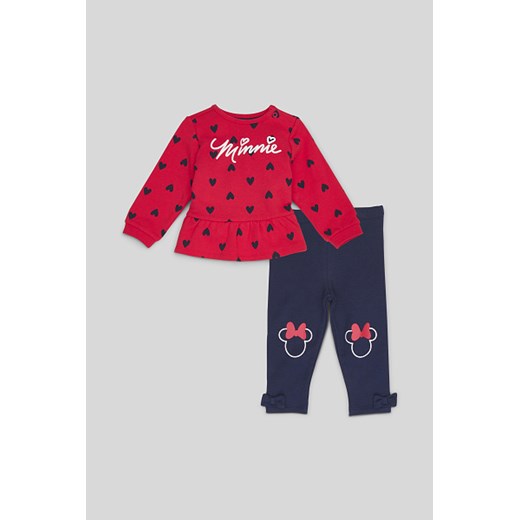 C&A Myszka Minnie-strój niemowlęcy-bawełna bio-2 części, Czerwony, Rozmiar: 62 C&A  62 
