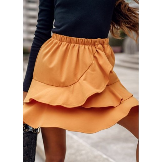 Spódnica pomarańczowy w stylu młodzieżowym bez wzorów mini 