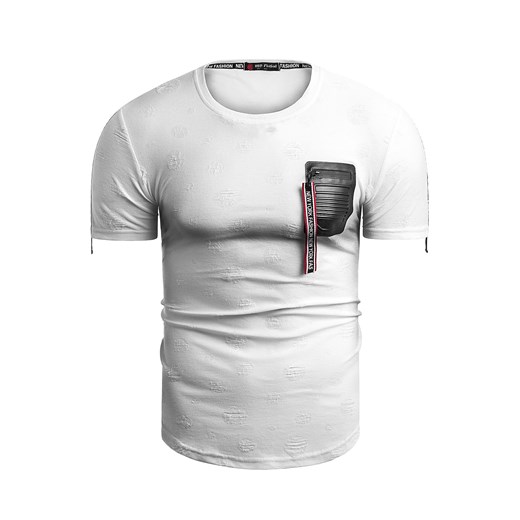 Wyprzedaż koszulka t-shirt HT1719 - biała  Risardi XL okazyjna cena  