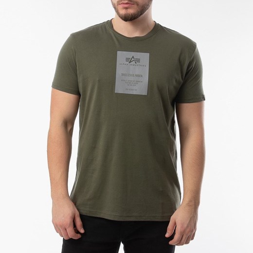 T-shirt męski Alpha Industries zielony z krótkimi rękawami 