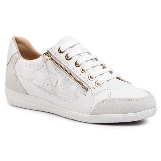 Geox buty sportowe damskie sneakersy wiosenne z gumy sznurowane płaskie