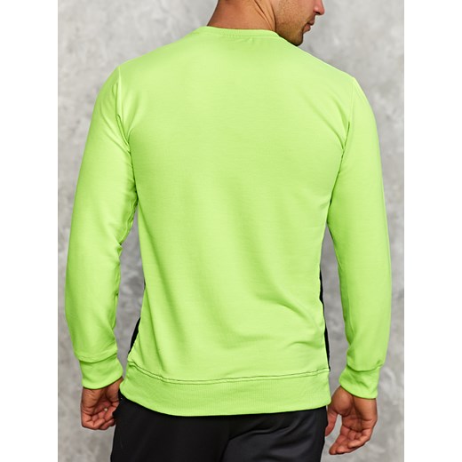 Męska bluza zielony neon z napisem M2121ZN Escoli  M okazyjna cena  