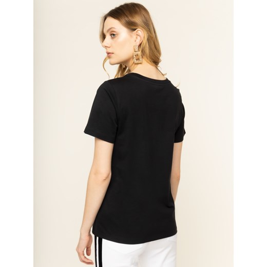 Czarna bluzka damska Escada Sport z krótkim rękawem z okrągłym dekoltem 