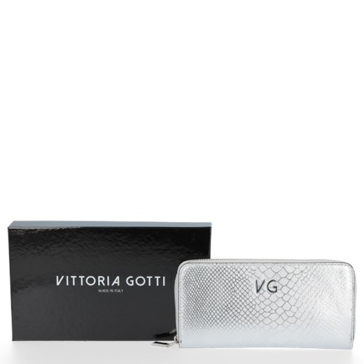Ekskluzywne Skórzane Portfele Damskie w rozmiarze XL renomowanej firmy Vittoria Gotti Srebrny (kolory) Vittoria Gotti promocyjna cena PaniTorbalska