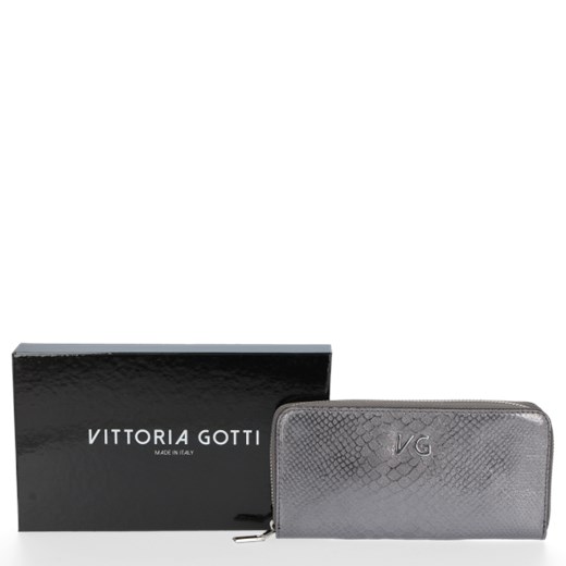 Włoskie Skórzane Portfele Damskie w rozmiarze XL renomowanej firmy Vittoria Gotti Iron (kolory) Vittoria Gotti   okazja PaniTorbalska 