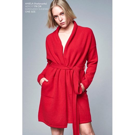 ANNA WINTER czerwona - kardigano-sukienka Risk Made In Warsaw  One Size wyprzedaż  