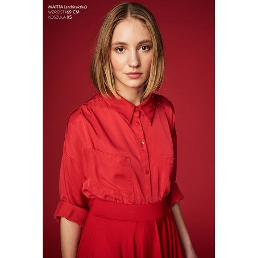 GENTLEWOMAN czerwona - koszula  Risk Made In Warsaw XS promocyjna cena  