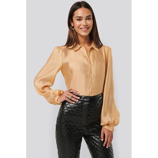 NA-KD Trend Structured Organza Balloon Sleeve Blouse - Yellow,Gold NA-KD Trend  44 NA-KD